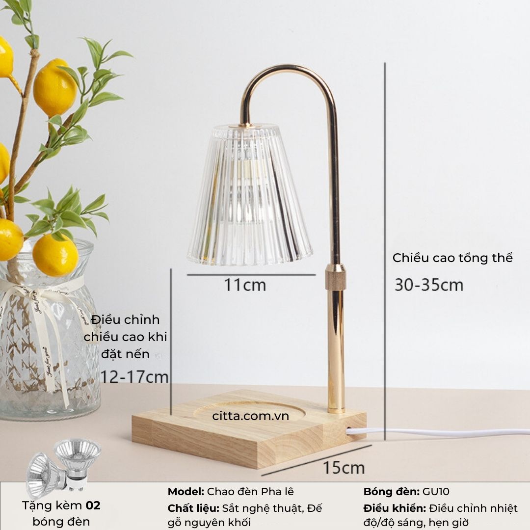 Đèn Đốt Nến Thơm Chụp Pha Lê